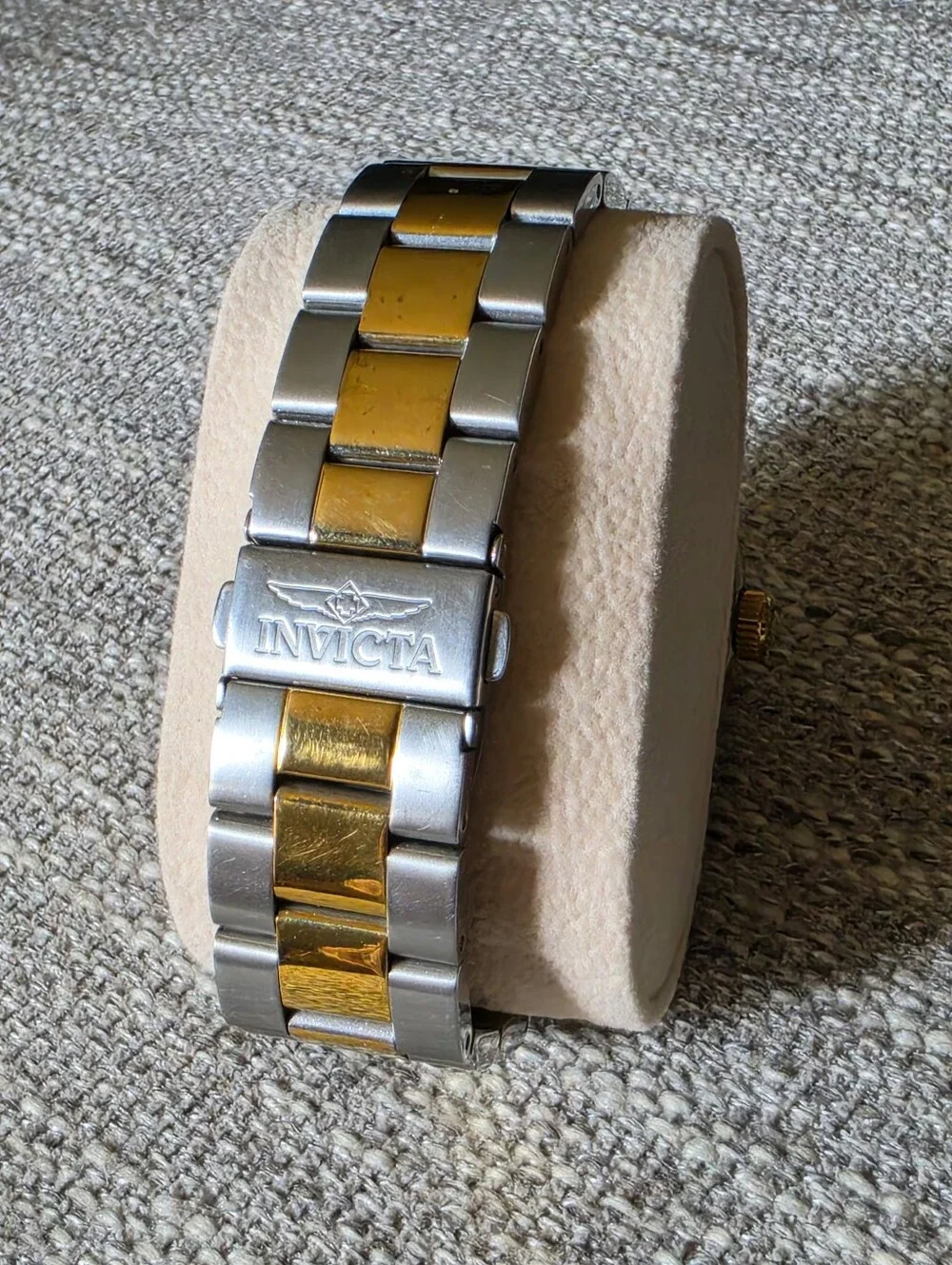 Invicta Two-Tone Gold and Silver Watch with Black Dial